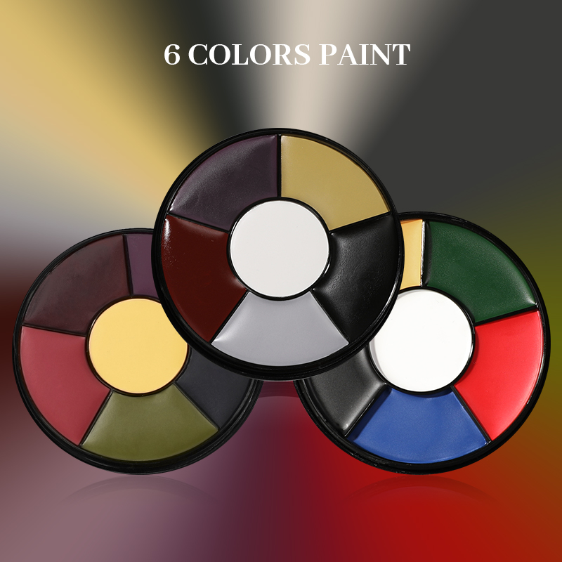 Camo Face Paint - 6 สีน้ํามัน Face Paint Palette ปาร์ตี้ฮาโลวีน