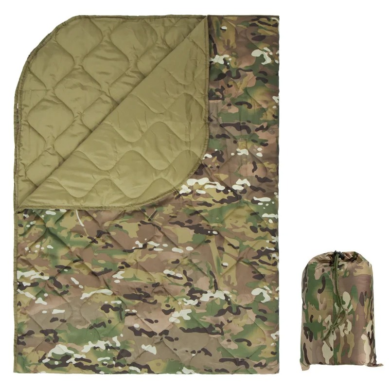 Outdoor Hunting Blanket - ผ้าห่มลายพราง Woobie สำหรับทหาร ผ้าคลุมไหล่สำหรับกิจกรรมกลางแจ้ง แคมป์ปิ้ง เดินป่า