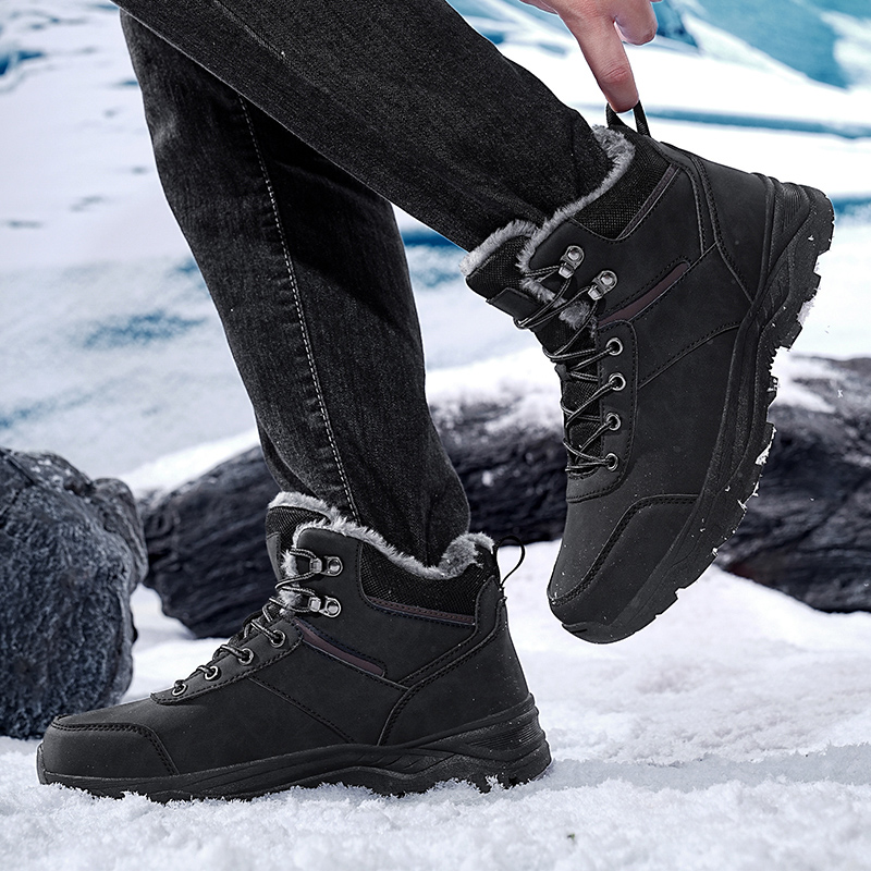 Hunting Boot Insole - รองเท้าเดินป่ากลางแจ้งสำหรับฤดูใบไม้ร่วงและฤดูหนาวใหม่ รองเท้าบูทล่าสัตว์ รองเท้าบูทเดินป่า หุ้มข้อสูง พื้นหนา บุด้วยผ้าฟลีซ