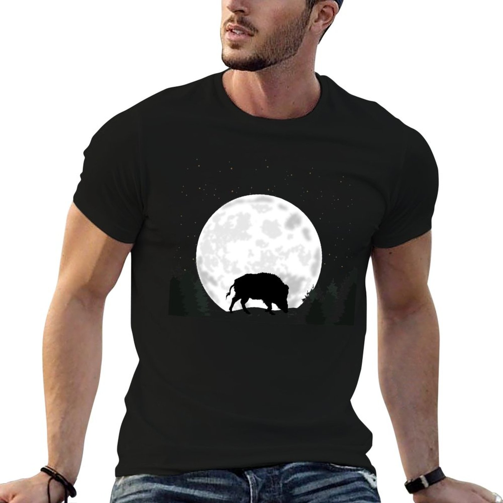 Wildman Hunting & Outdoor Reviews - เสื้อยืดลายหมูป่า ขนหมูป่า เสื้อยืดลายวัว เสื้อยืดกีฬาแบบดูดซับความชื้น