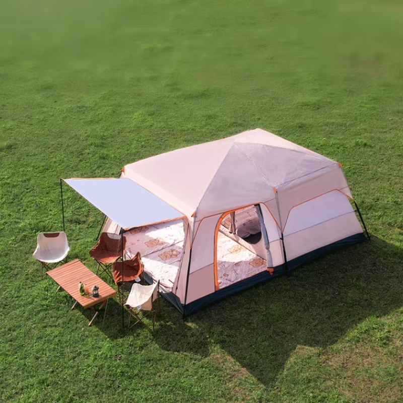Outdoor Hunting Tent - เต็นท์แคมป์ปิ้งสำหรับครอบครัวขนาดใหญ่ 3-4/5-8/10 คน สองห้องนอน กันน้ำสำหรับใช้งานกลางแจ้ง