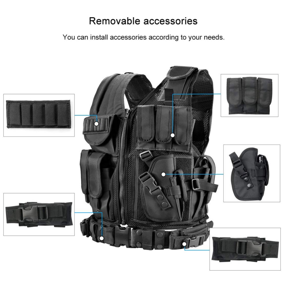 ปรับMolleเสื้อกั๊กยุทธวิธีการร - Outdoor Hunting Vest บทวิจารณ์และราคา