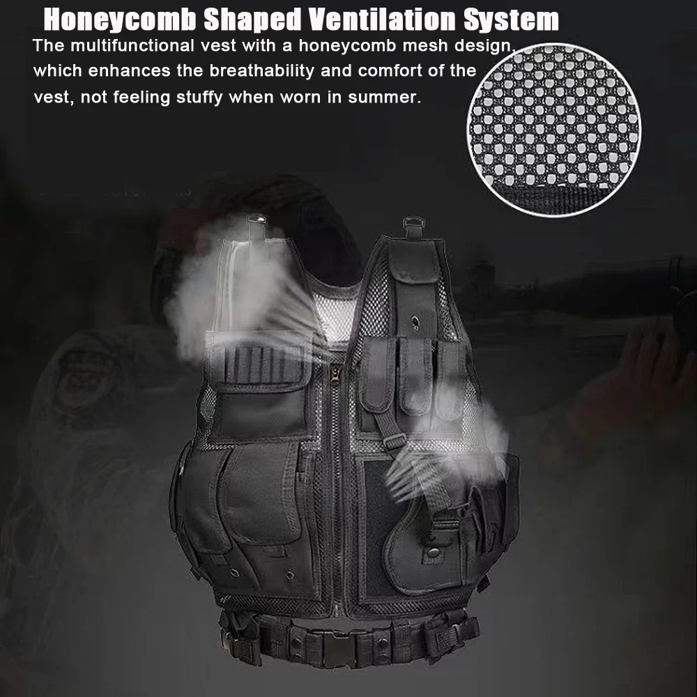 ปรับMolleเสื้อกั๊กยุทธวิธีการร - Outdoor Hunting Vest บทวิจารณ์และราคา