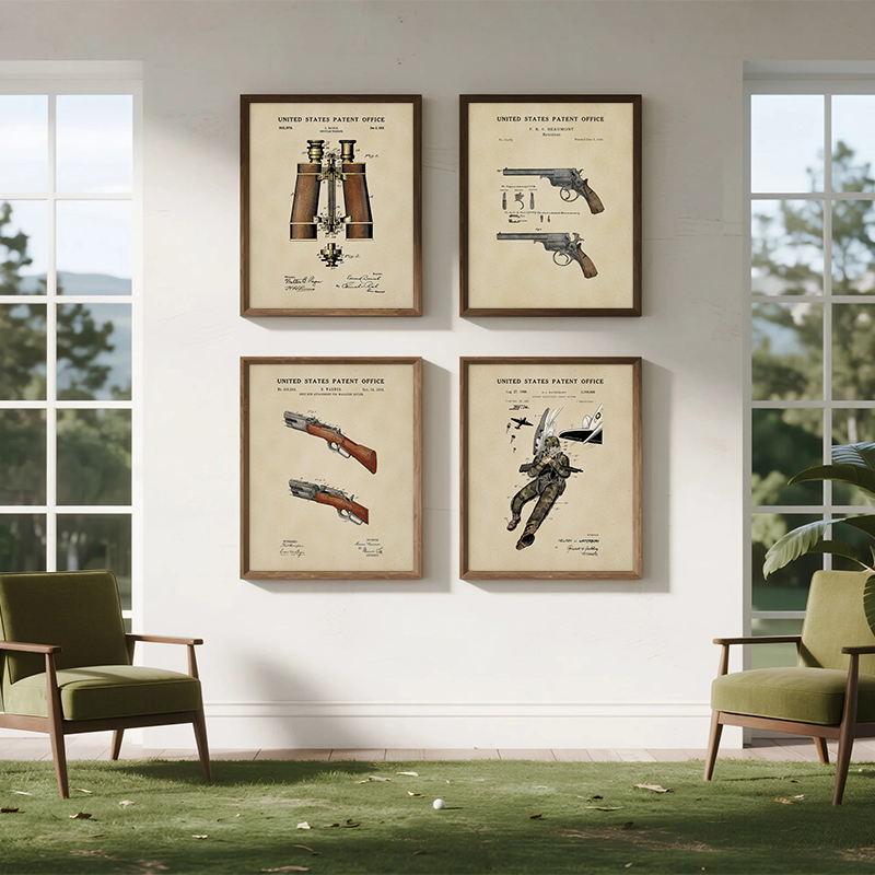 ภาพพิมพ์ลายสิทธิบัตรอุปกรณ์ล่า - Outdoor Hunting Paintings บทวิจารณ์และราคา