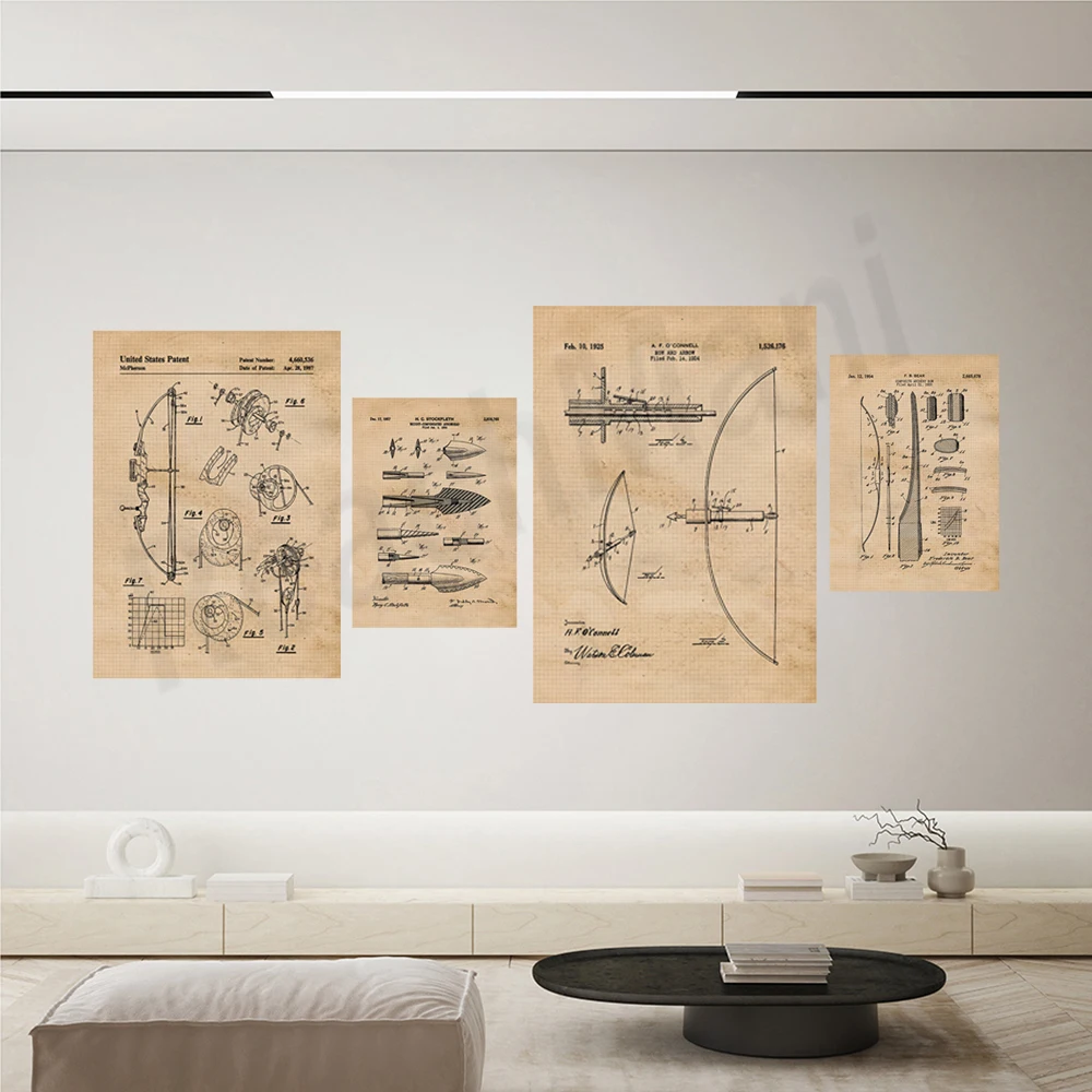 Vintage bow และ arrow พิมพ์สิท - Outdoor Hunting Paintings บทวิจารณ์และราคา