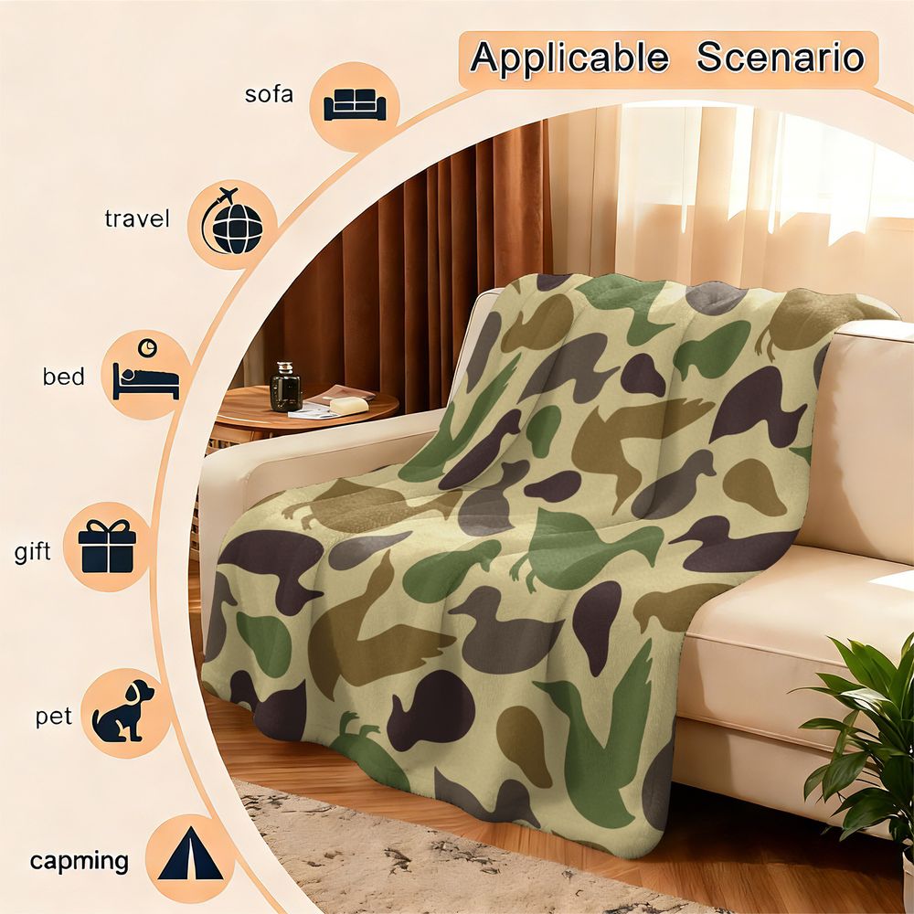 ผ้าห่มลายเป็ด ผ้าฟลานเนลเนื้อน - Outdoor Hunting Blanket บทวิจารณ์และราคา