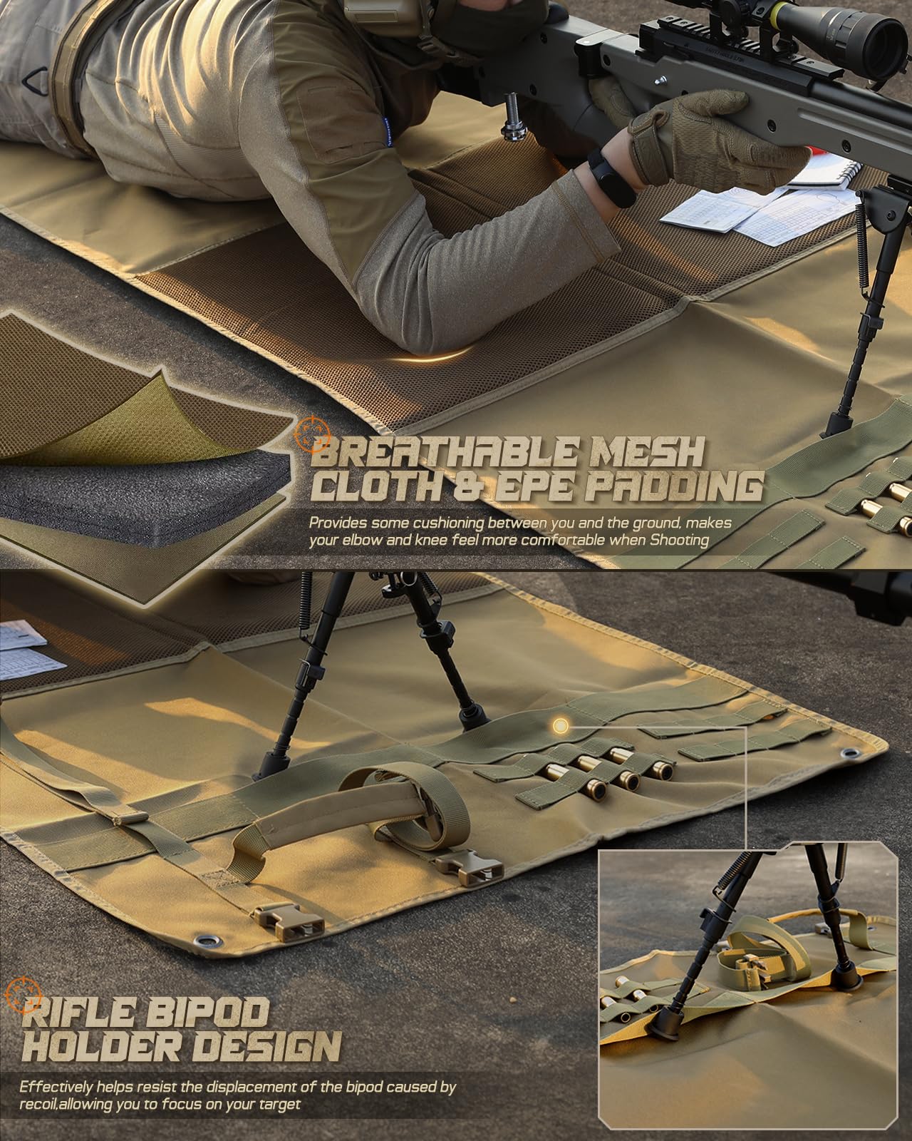 เสื่อยิงคว่ํายุทธวิธีแผ่นยิงพั - Outdoor Hunting Blanket บทวิจารณ์และราคา