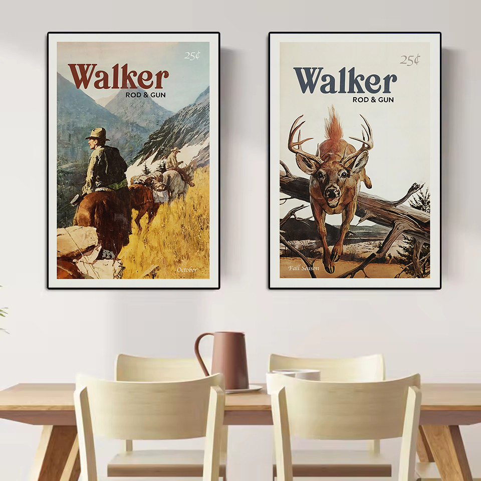 Retro สัตว์ป่ากลางแจ้งการล่าสั - Outdoor Hunting Paintings บทวิจารณ์และราคา
