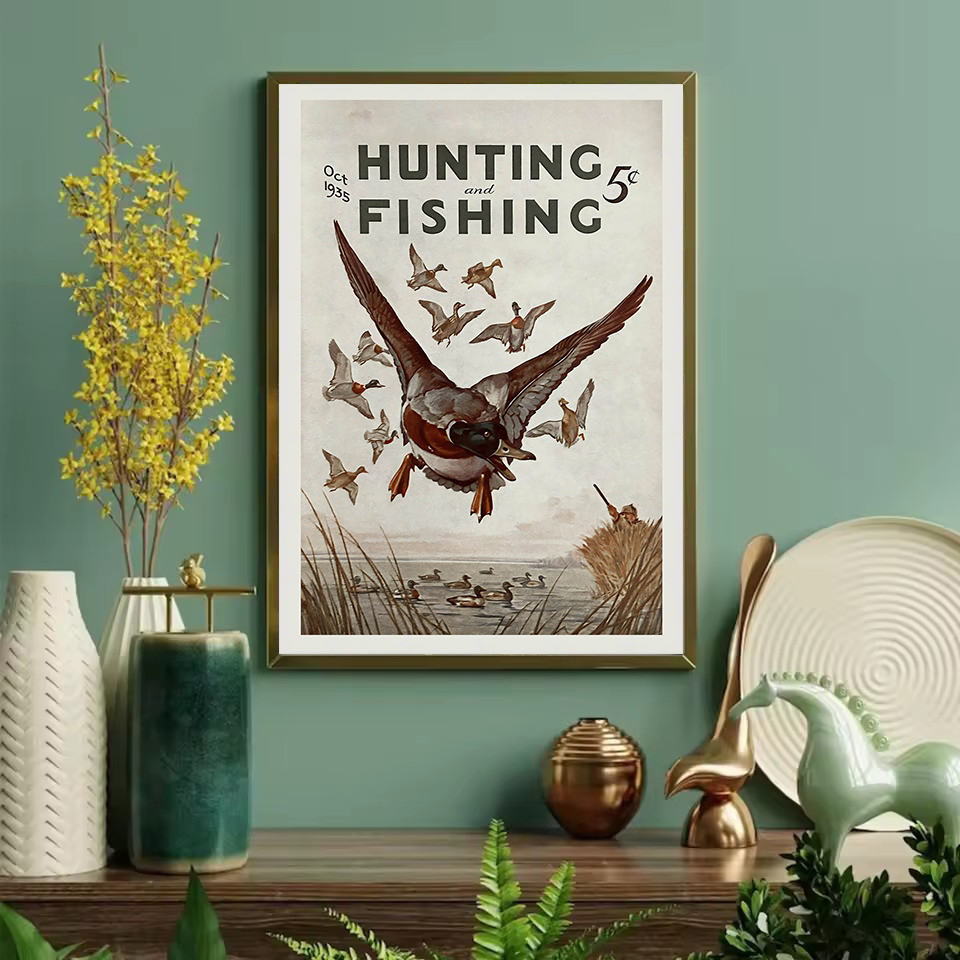 Retro สัตว์ป่ากลางแจ้งการล่าสั - Outdoor Hunting Paintings บทวิจารณ์และราคา