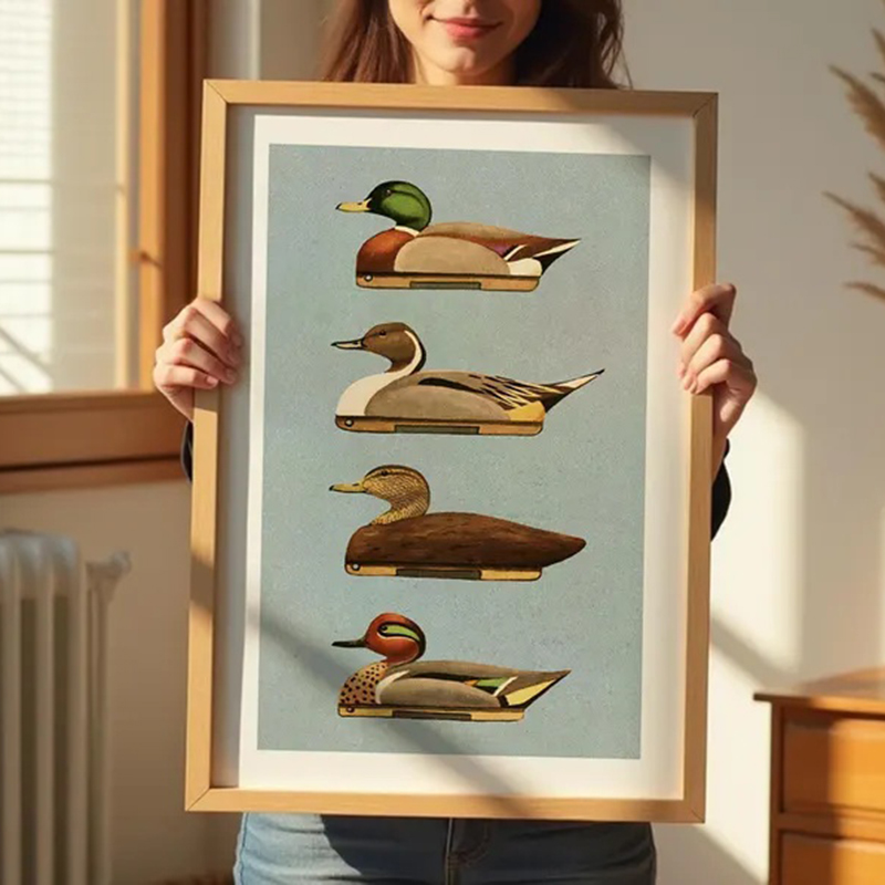 Retro เป็ดพิมพ์กลางแจ้ง Art Du - Outdoor Hunting Paintings บทวิจารณ์และราคา