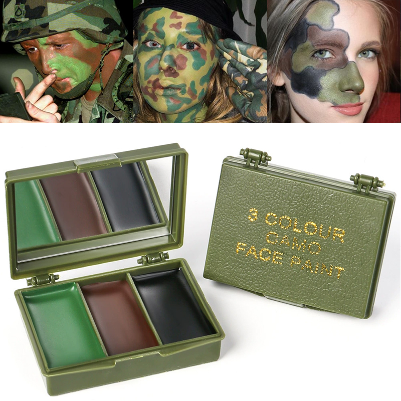 ชุดเพ้นท์หน้าลายพราง 3 สี อุปก - Camo Face Paint บทวิจารณ์และราคา