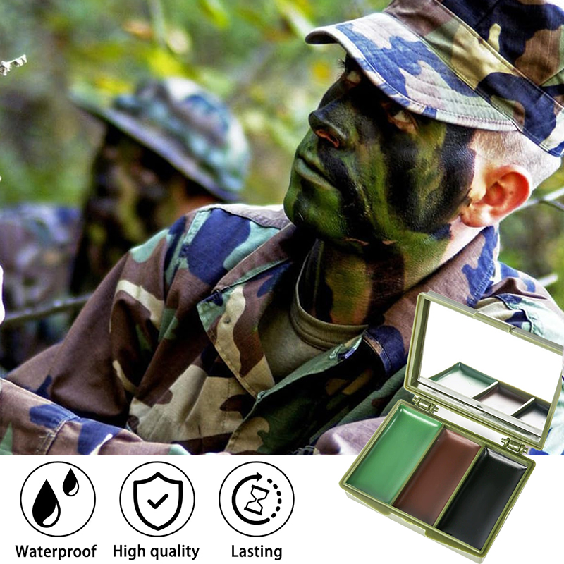 ชุดเพ้นท์หน้าลายพราง 3 สี อุปก - Camo Face Paint บทวิจารณ์และราคา