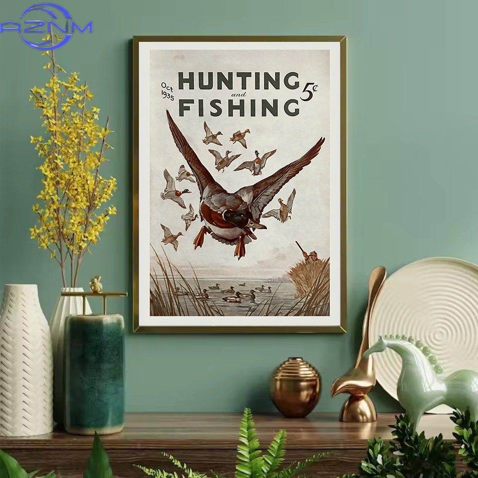AZNM ย้อนยุคสัตว์ป่ากลางแจ้งกา - Outdoor Hunting Paintings บทวิจารณ์และราคา